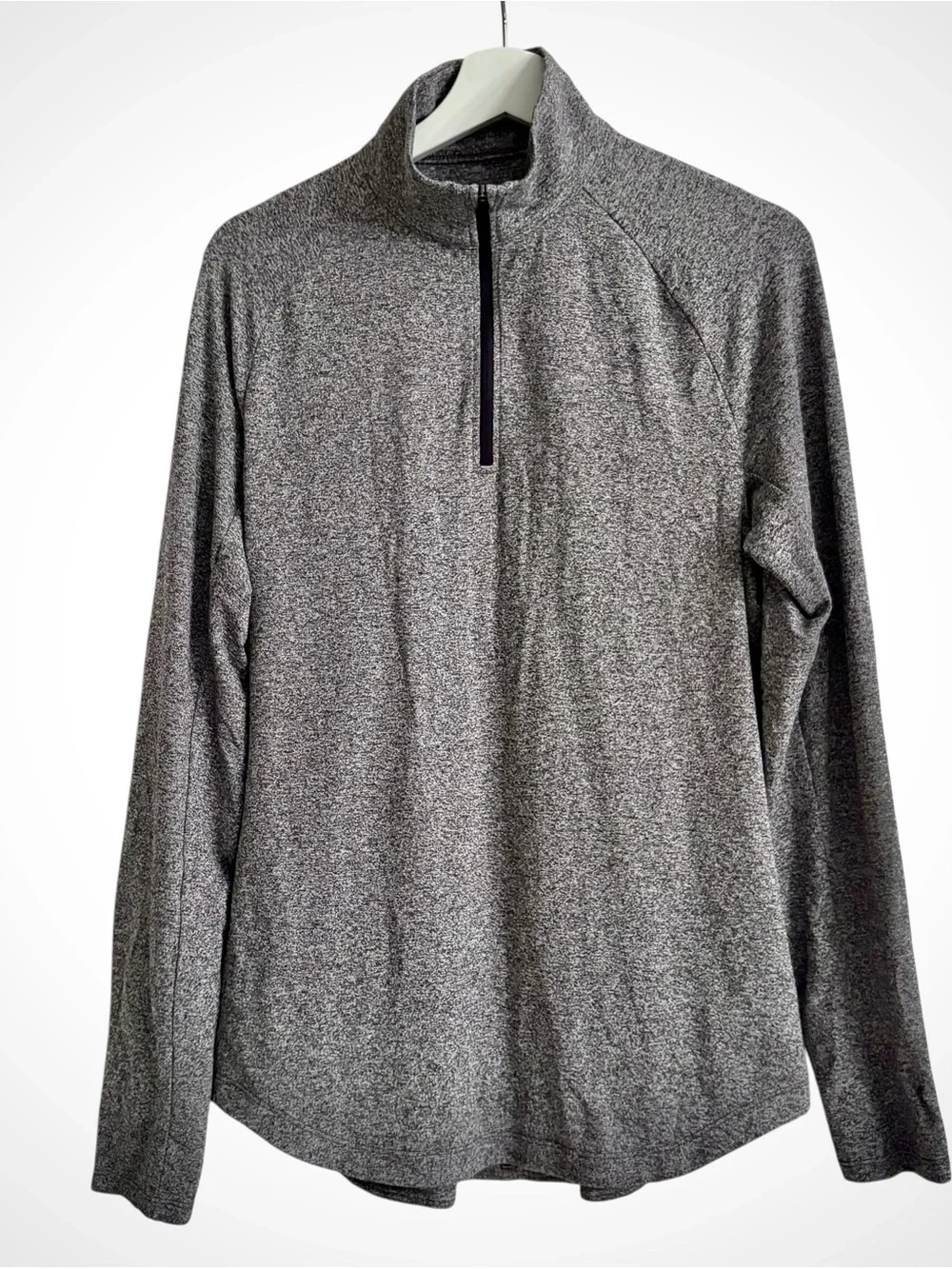 Lululemon Mens Half Zip Pullover Heathered Gray Activewear Long Sleeve Top M EUC